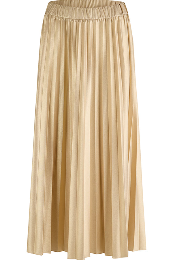 GOLD MAXI PLEATED SKIRT