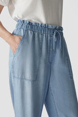 DRAWSTRING DENIM TROUSERS