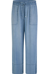 DRAWSTRING DENIM TROUSERS