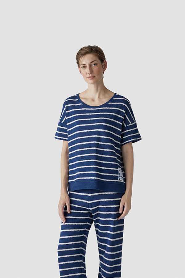 NAVY STRIPED T-SHIRT