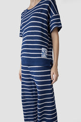 NAVY STRIPED T-SHIRT