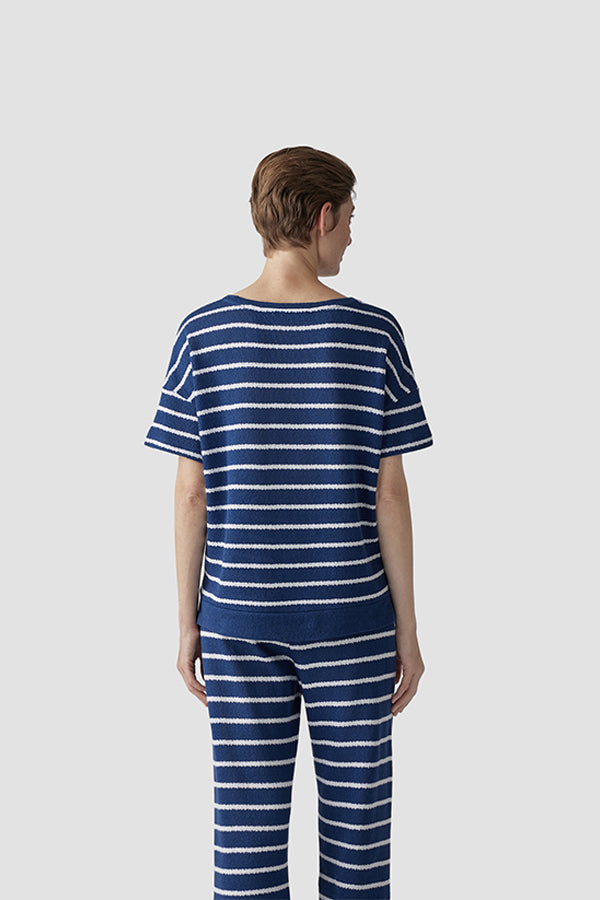 NAVY STRIPED T-SHIRT