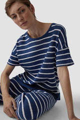 NAVY STRIPED T-SHIRT