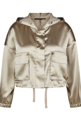 FLAX SILK FEEL HOODED JACKET