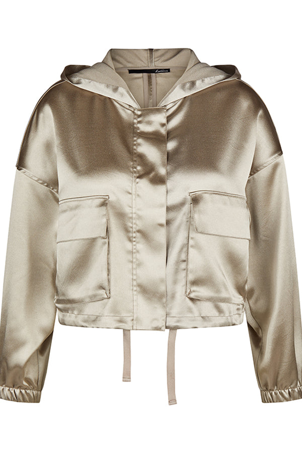 FLAX SILK FEEL HOODED JACKET