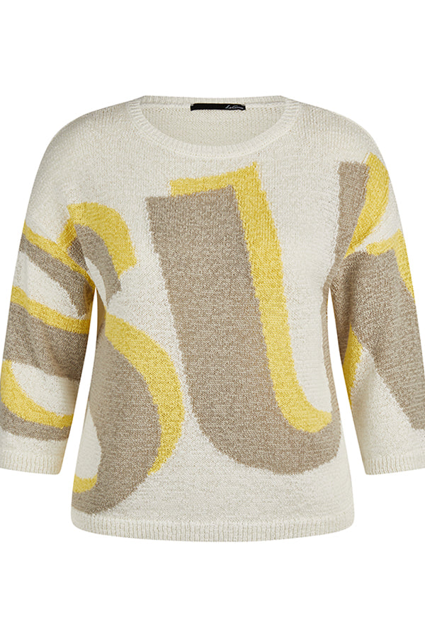 YELLOW PRINTED SWEATER