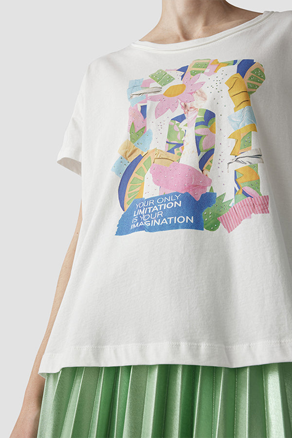 STONE MOTIF PRINTED T-SHIRT