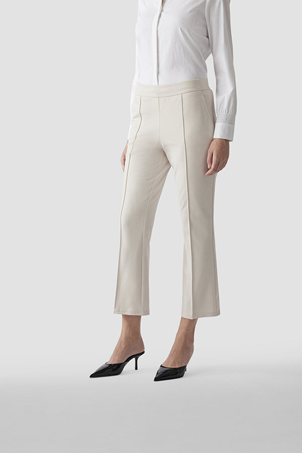 DECORATIVE SEAM WIDE LEG JERSEY TROUSERS