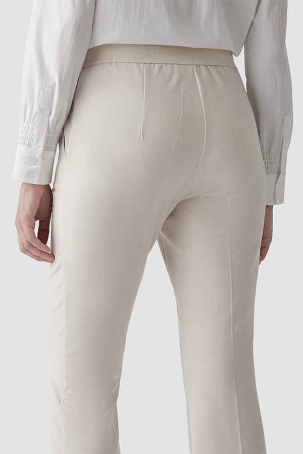 DECORATIVE SEAM WIDE LEG JERSEY TROUSERS