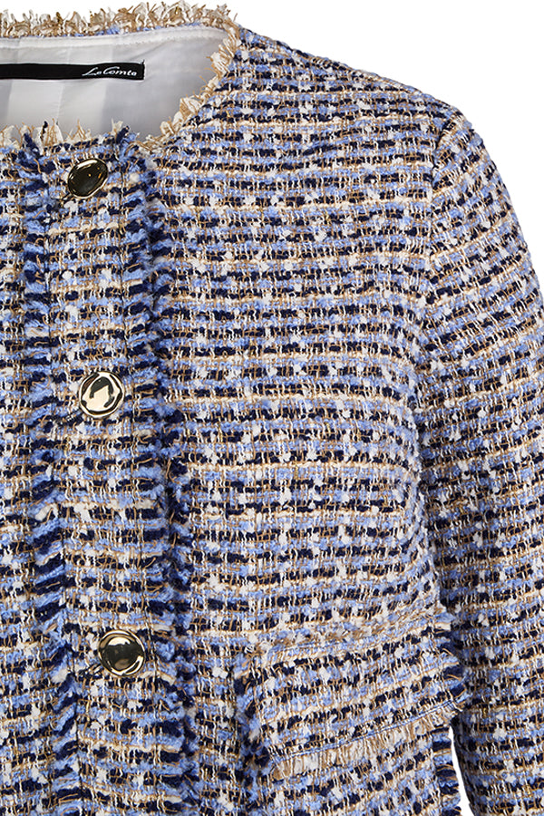 BOUCLE BUTTONED JACKET