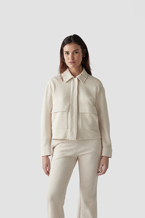 BEIGE PATCH POCKET JACKET