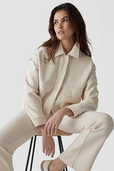 BEIGE PATCH POCKET JACKET