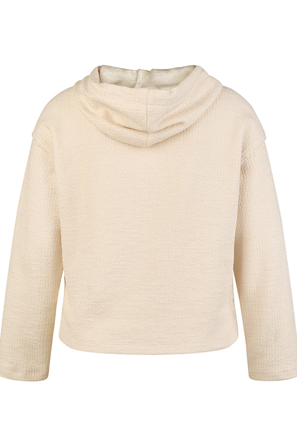 BEIGE HOODED SWEATSHIRT
