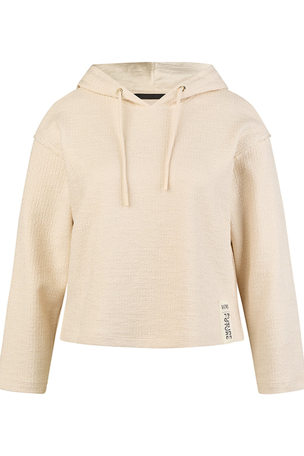 BEIGE HOODED SWEATSHIRT