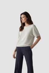 GLITTER EFFECT CREAM T-SHIRT
