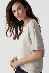 GLITTER EFFECT CREAM T-SHIRT
