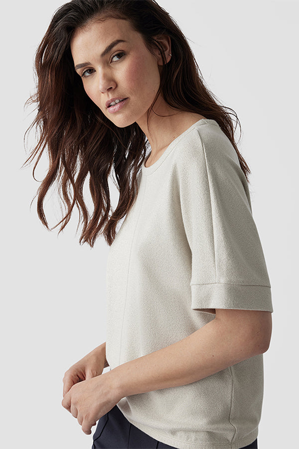 GLITTER EFFECT CREAM T-SHIRT