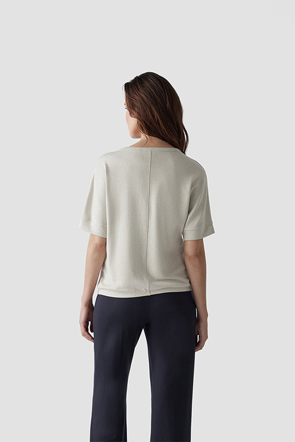 GLITTER EFFECT CREAM T-SHIRT