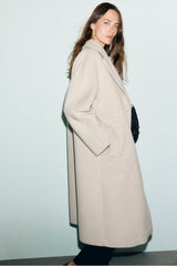 ALAN WOOL ALPACA LONG DOUBLE-BREASTED COAT