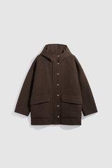 ALSA HOODED STRAIGHT WOOL COAT