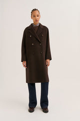 ALBERTINE DOUBLE-BREASTED DOUBLE-FACED WOOL COAT