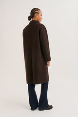 ALBERTINE DOUBLE-BREASTED DOUBLE-FACED WOOL COAT