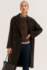 ALBERTINE DOUBLE-BREASTED DOUBLE-FACED WOOL COAT