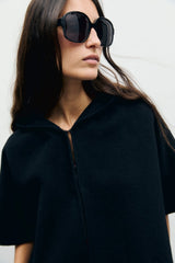 ADY FRINGED HOODED CAPE