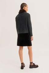 AREA FAUX-FUR COLLAR SHORT COAT