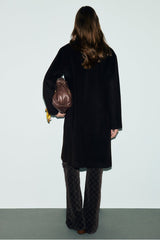 AELIS CINNAMON WOOL STRAIGHT COAT