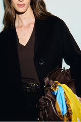 AELIS CINNAMON WOOL STRAIGHT COAT