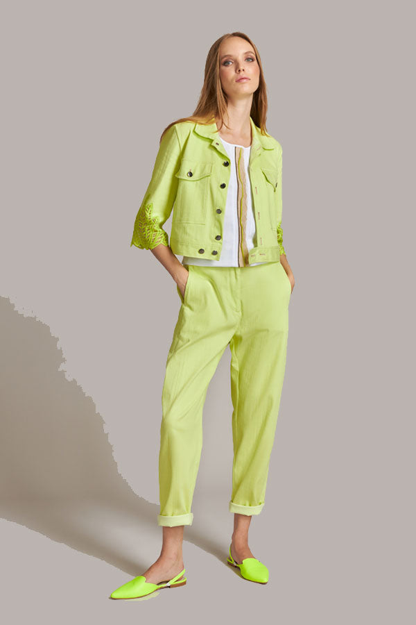 ACID GREEN DENIM TROUSER