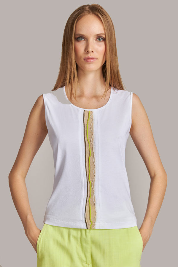 ACID GREEN DETAIL SLEEVELESS TOP