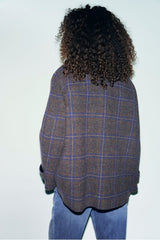 ALTA SHORT CHECKED VIRGIN WOOL COAT