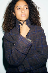 ALTA SHORT CHECKED VIRGIN WOOL COAT