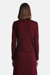 MADIRA RED FLAT RIB CROPPED CARDIGAN