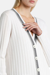 MAGISTRO RIBBED WOOL-BLEND CARDIGAN