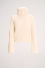 MAGNUS WHITE RIB-KNIT TURTLENECK PULLOVER