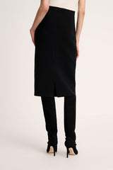 MAGON BLACK BLENDED WOOL SKIRT