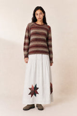 ECRU SOFT REFINED KNITIPED ALPACA MERINO WOOL SWEATER