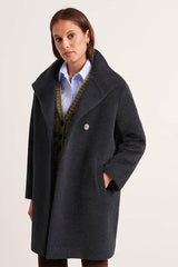 MALAGA BLUE MID-LENGTH COAT
