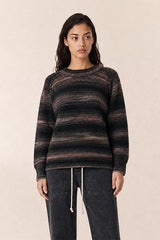 BRONZE SOFT REFINED KNITIPED ALPACA MERINO WOOL SWEATER