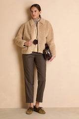 MALTIPOO SANDSTONE COZY FAUX-FUR COAT
