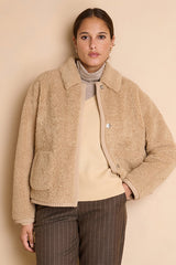 MALTIPOO SANDSTONE COZY FAUX-FUR COAT