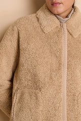 MALTIPOO SANDSTONE COZY FAUX-FUR COAT