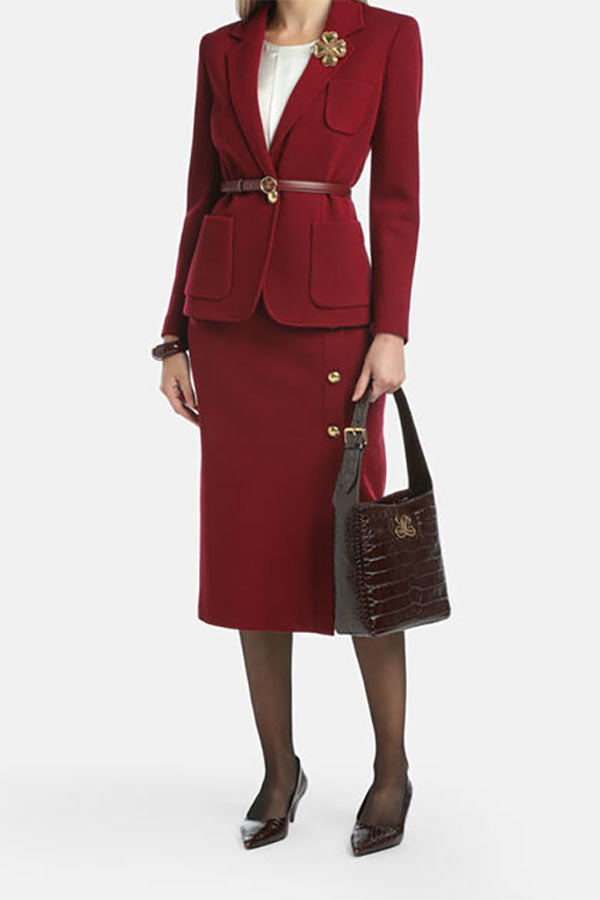 MALVEZZA RED WOOL BLAZER