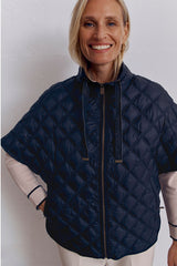 MAMBO BLACK PONCHO STYLE QUILTED JACKET