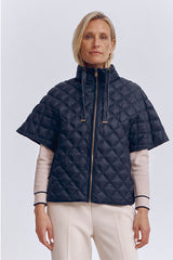 MAMBO BLACK PONCHO STYLE QUILTED JACKET