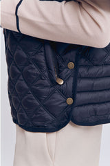 MAMBO BLACK PONCHO STYLE QUILTED JACKET