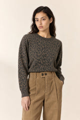 KHAKI FELINE LOOK PULLOVER